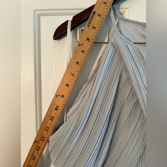 BHLDN Anthro 16 Wedding Madrie Maxi Dress Fog Grey Bridesmaid Halter Chiffon NWT - Picture 11 of 11